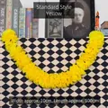 Guirnalda de flores de cempasúchil amarillo vibrante para decoraciones, 100 cm - Ajuste regular / 100cm (30 Flores) / Amarillo