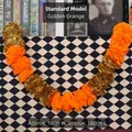 Guirlande de soucis artificiels orange doré, 10x100 cm, pour Diwali et Halloween - Orange + Or