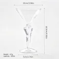 Kreatives Cocktailglas in Frauenkörper-Form für Bars, 155 ml Fassungsvermögen, Maße gezeigt - 1 Stück / Transparent