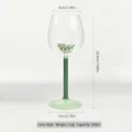 Creative glass wine goblet with a green lime slice and green stem, 300ml capacity - Green Lemon / 300ml