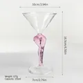 Einzigartiges Cocktailglas mit rosa Stiel in Form eines menschlichen Körpers Design - 1 Stück / Rosa