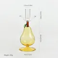 Elegant amber pear-shaped glass candle holder, 14cm height, for romantic home decor - Small (zt2093)