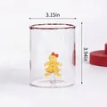 Creative Christmas gingerbread man glass cup for milk or juice, 390ml capacity - 390ml / Girl Gingerbread Man Style