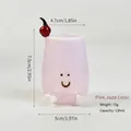 Kreativer pinker Glas-Stifthalter mit Smiley-Gesicht und Größeninformationen - Rosa Jade