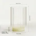 Heat-resistant ribbed glass cup with cream base, 375ml capacity - 375ml / Striped