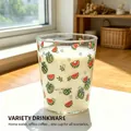 Summer watermelon pattern borosilicate glass cup for milk and coffee breakfast - 350ml / Watermelon Cup