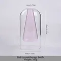 Pink double-layer conical glass vase for aromatherapy and hydroponics 15cm height - Pink