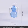 Elegant blue gourd-shaped double-layer glass aromatherapy vase for home decor, 15cm height - Blue