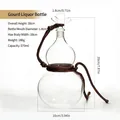 570ml Gourd-shaped clear glass liquor bottle with brown decorative rope accent - Gourd Wine Bottle