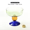 Handcrafted colored glass incense holder and candle holder in green, orange, and blue - Top 10cm x Height 9.5cm x Bottom 7cm / Green Patchwork With 9-Hole Insert