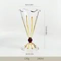 Elegante copa flauta de champán de cristal con rayas ámbar y capacidad de 240 ml - 240ml (Height 17cm) / Yellow (bz2166)