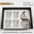 Complete gift box set with 570ml gourd wine bottle and four 220ml skull glass cups - Gourd Wine Bottle Set / 1 Pot And 4 Cups (Gift Box)