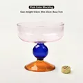 Colored glass incense burner and candle holder in pink, blue, and amber tones - Top 10cm x Height 9.5cm x Bottom 7cm / Pink Patchwork With 9-Hole Insert