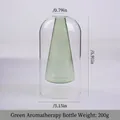 Green cone-shaped double-layer glass vase for aromatherapy and hydroponics, 15cm height. - Light Green