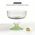 Tricolor glass incense burner with grey bowl, pink sphere, and green base - Top 10cm x Height 9.5cm x Bottom 7cm / Grey Patchwork With 9-Hole Insert