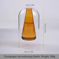 Doppelwandige Glasvase für Aromatherapie mit bernsteinfarbenem Innenkegel 15cm - Champagner
