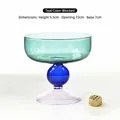 Creative tricolor glass incense burner and candle holder in lake green with blue and pink - Top 10cm x Height 9.5cm x Bottom 7cm / Lake Blue Patchwork With 9-Hole Insert