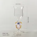 Elegante glazen wijnbeker met een kleurrijk vlinderkrans-steelontwerp, 280 ml inhoud - Vlinder Krans Kelk / 280ml