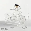 Decantador de vino de cristal con forma de moto y tapón negro para bar en el hogar - Botella de Vino de Motocicleta