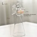 Elegant large angel-shaped clear glass candle holder for home decor, height 27.5cm - Large Angel Candle Holder