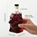 Decantador de vidrio artesanal con forma de cabeza de lobo y tapón, capacidad 340 ml - Botella Cabeza de Lobo