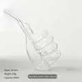 Einzigartiges Cocktailglas in Faustform Set mit gebogenem Glastrinkhalm 260ml - Daumen Hoch Becher mit Glas-Strohhalm Gebogen / Transparent