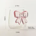 Creative clear glass drinking cup with a large 3D pink bow accent, 400ml capacity - 400ml / Bowknot Cup