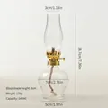 Vintage clear glass oil lamp with dimensions: 18.7cm height and 140ml capacity. - Style A - High Style (18.7cm)