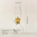 Vintage adjustable glass oil lamp, transparent handmade kerosene lamp for home decor - Style B - Short Style (17.5cm)