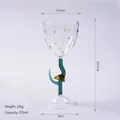 Creatieve handgemaakte glazen kelk met vissensteel en kleurrijke stippen, 270 ml - Vis Stippen Stijl (bz2141)