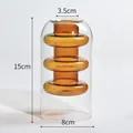 Minimalist modern double-layer amber glass aromatherapy bottle and decorative flower vase - Three-Tier Bubble Style / Champagne
