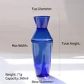 Blaue transparente Glasvase mit 360 ml Fassungsvermögen und minimalistischem geometrischem Design - Blau