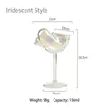Copa Martini irisada única con forma de caracola con capacidad de 150 ml y medidas - Copa de Concha Colorida