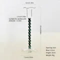 European style green spiral stem glass candle holder with floral bud design - Petal High Candlestick / Lake Green