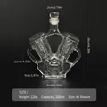 Decantador de whisky de vidrio con forma de motor V8 y capacidad de 280 ml para licores - 280ml