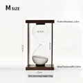 Retro wooden frame glass hourglass timer with white sand for 30 minutes, size M variant - 30-Minute Medium Size / Medium Wood Frame White Sand