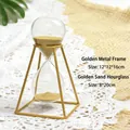Nordic style gold metal frame hourglass timer with fine golden sand for home decoration - Gold