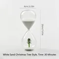 30-minute hourglass timer with white sand and glass Christmas tree design, 20cm tall - s2085 3D Tree Hourglass - White Sand / Christmas Tree / 30-Minute Timer / White