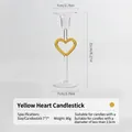 Elegante portavelas alto de vidrio con corazón amarillo para decoración romántica - Corazón Amarillo