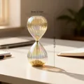 Modern iridescent glass hourglass timer with golden sequins home decor, 20cm height - Iridescent Sequins (sl2086) / 20cm