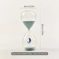 Glass hourglass timer with blue sand and internal dolphin figurine, 30-minute duration. - s2085 3D Dolphin Hourglass - Light Blue Sand / Dolphin / 30-Minute Timer / Light Blue