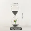 30-minute glass hourglass timer with grey sand and internal bee motif for home decor - s2085 3D Bee Hourglass - Gray Sand