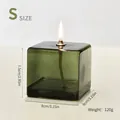 Lampada a olio quadrata in vetro verde scuro taglia S, portacandele a cubo da 8 cm - Piccolo Verde / 7.5x8x8cm
