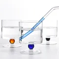 Französisches Vintage-Gläserset mit farbigen Perlenstielen für Cocktails und Desserts - 300ML-400ML / Gelb