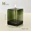 Lampada a olio quadrata in vetro verde, taglia M, 10,5x8x8 cm, decoro casa moderno - Medio verde / 10.5x8x8cm