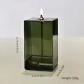 Grande lampada a olio quadrata in vetro verde per decoro, altezza 13,5 cm, 160 g. - Grande verde / 13.5x8x8cm