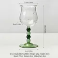 Copa de champán vintage francés con tallo de cuentas verdes y capacidad de 300ml - 300ml / Verde