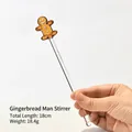 Cute gingerbread man glass drink stirrer with 18cm total length for Christmas decor - Gingerbread Man Stirring Rod / Length 18cm