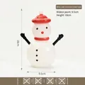 Small white jade glass snowman storage jar for candy or home decoration, 18cm tall. - Snowman / S / White Jade