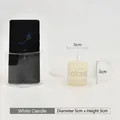 White candle in clear glass holder, 5cm diameter and height size reference - Small Candle 5x5cm (Candle Only, Without Holder)